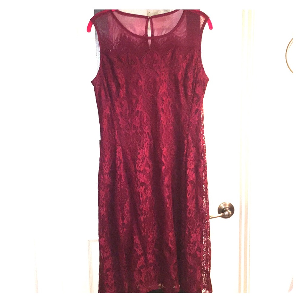 AB Studio Maroon Lace Dress